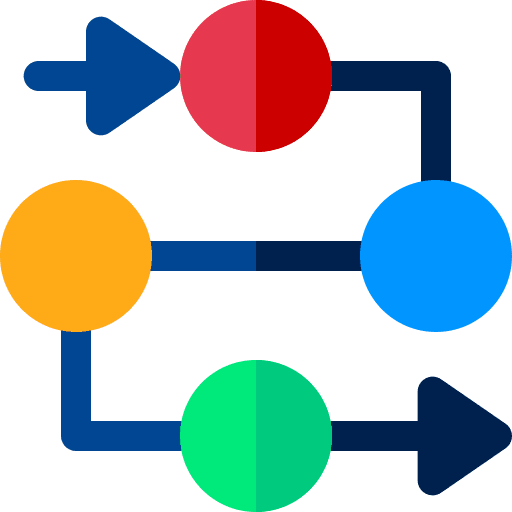 Process flow chart strategy diagram icon