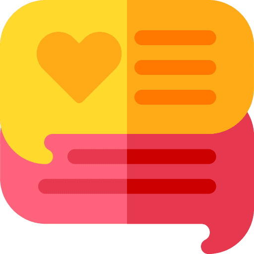 Chat love love and romance speech bubble icon