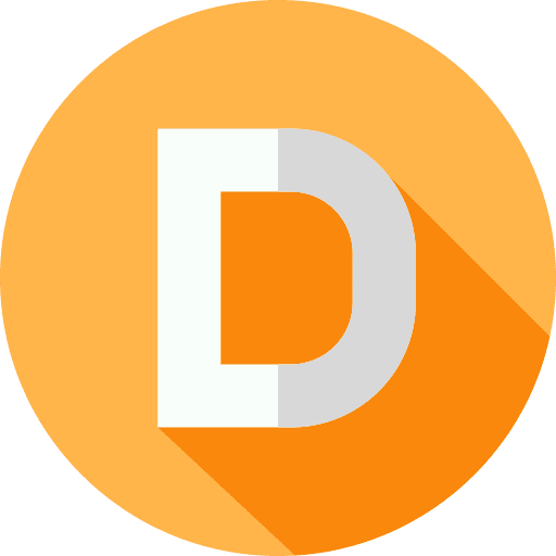 D alphabet writing letter icon
