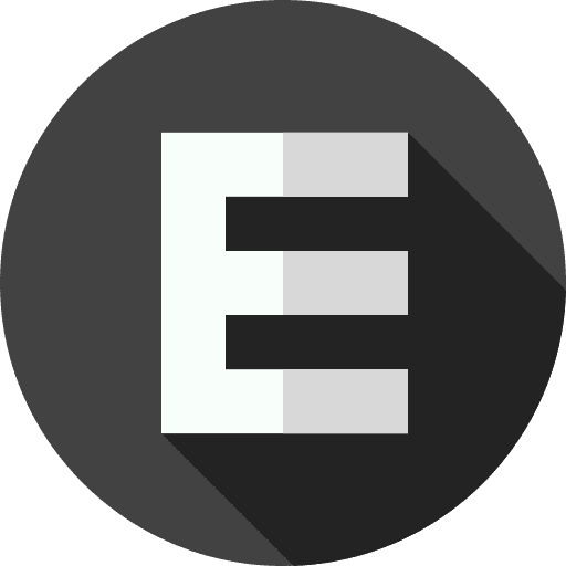 E shapes and symbols abecedary alphabet icon