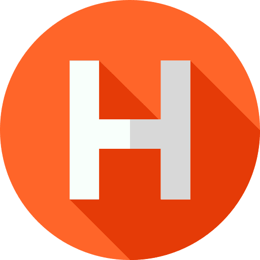 H typographical shapes and symbols education icon