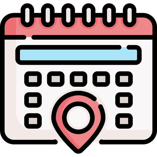 Calendar time and date schedule map location icon