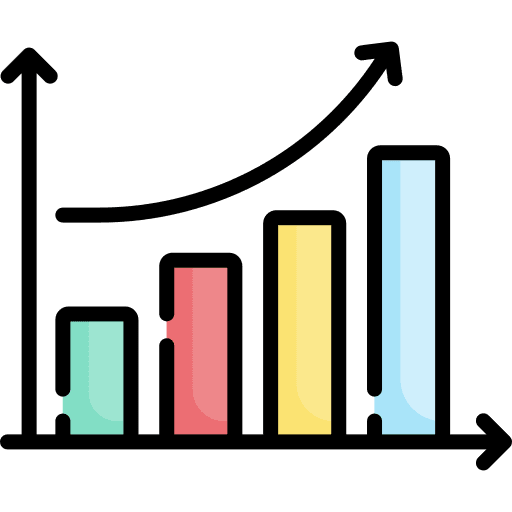 Statistics growth business and finance report icon