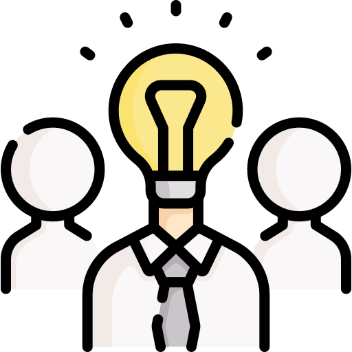 Team innovation light bulb user icon Team innovation light bulb user icon