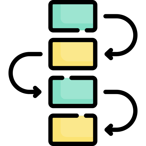 Workflow organization process diagram icon
