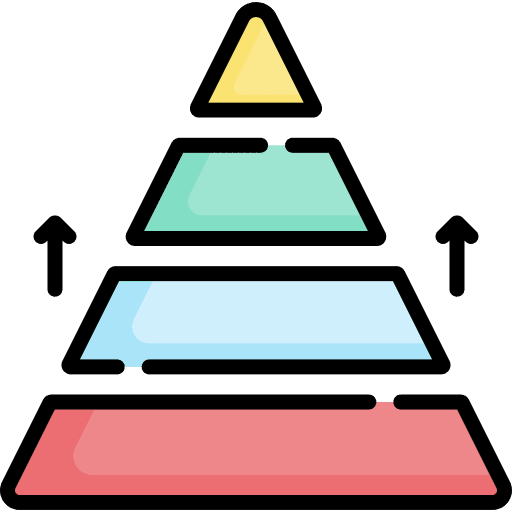 Pyramid chart graphic up arrows analysis icon Pyramid chart graphic up arrows analysis icon