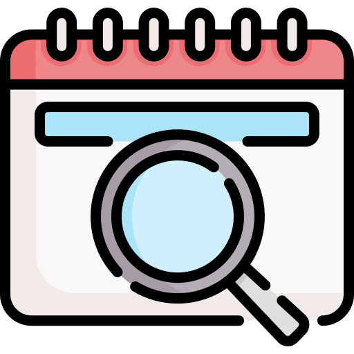 Search time and date event calendar icon Search time and date event calendar icon