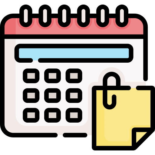 Memo paper clip time and date organization icon Memo paper clip time and date organization icon