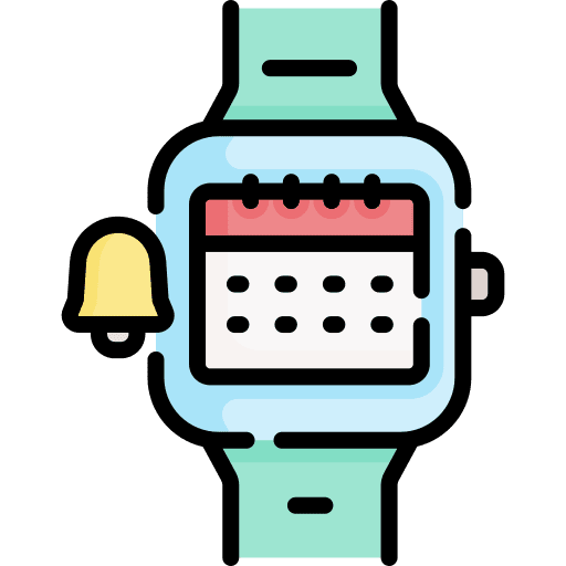 Watch time time and date alarm icon Watch time time and date alarm icon