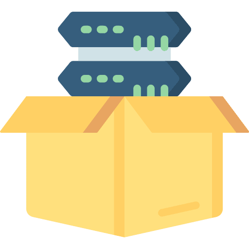 Data storage internet package box icon Data storage internet package box icon