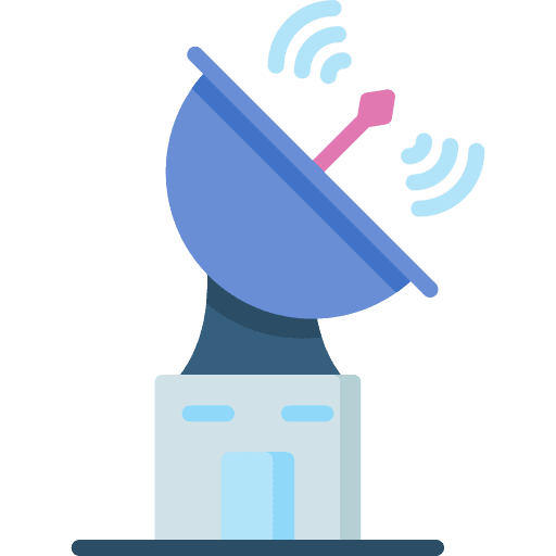 Satellite dish electronics parabolic communications icon