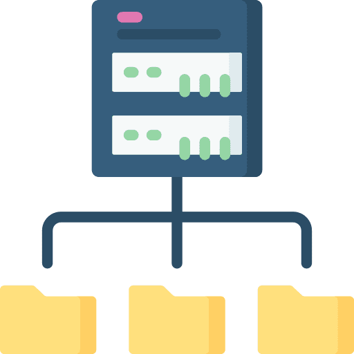 Server data storage share technology icon