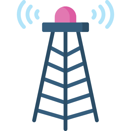Tower network technology signal icon Tower network technology signal icon