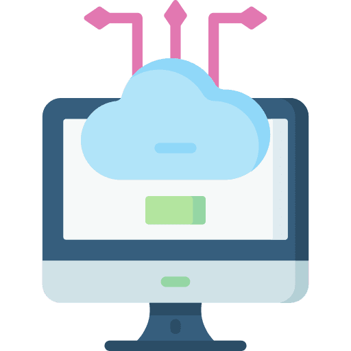 Cloud computing screen networking technology icon Cloud computing screen networking technology icon
