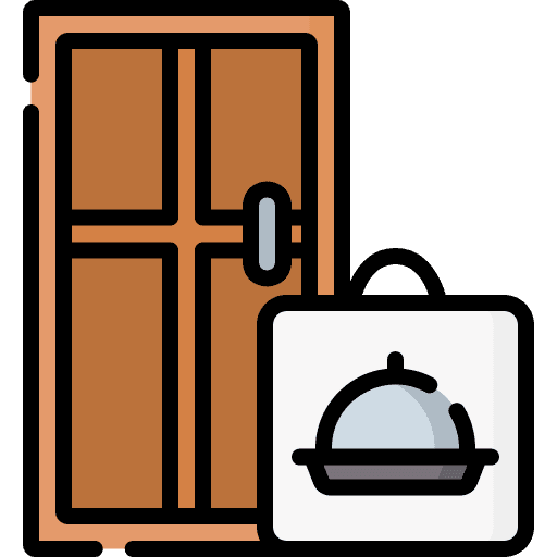 Door delivery take away door food delivery icon Door delivery take away door food delivery icon