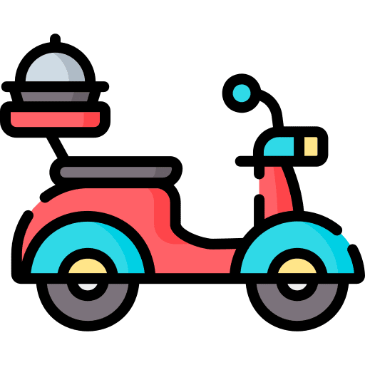 Food delivery motorbike food tray motorcycle icon Food delivery motorbike food tray motorcycle icon