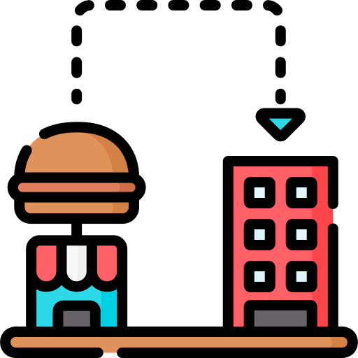 Food delivery take away restaurant working icon Food delivery take away restaurant working icon