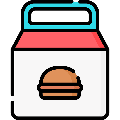 Fast food take out meal paper bag icon Fast food take out meal paper bag icon