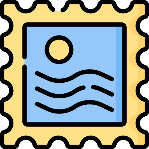 Post stamp mails communications postcard icon