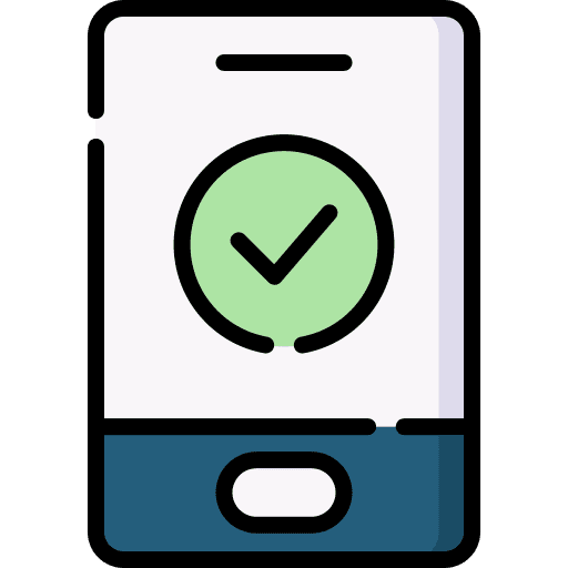 Smartphone done electronics verified icon Smartphone done electronics verified icon