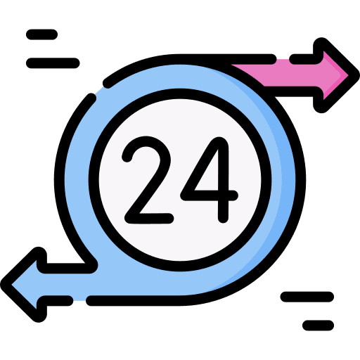 24 hours time circular arrow time and date icon 24 hours time circular arrow time and date icon