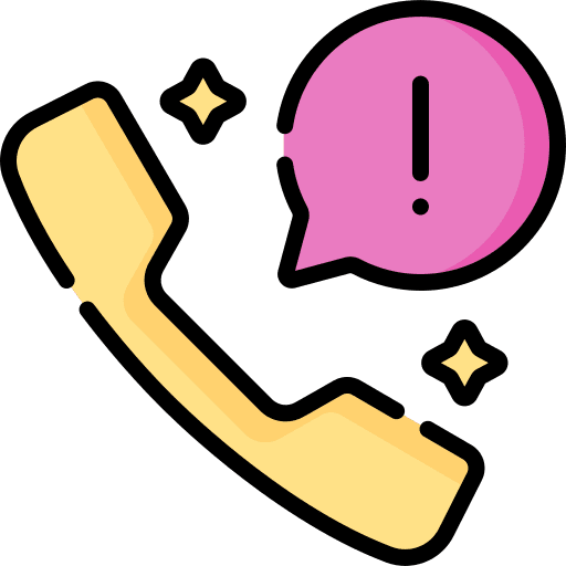 Call exclamation mark communications phone icon Call exclamation mark communications phone icon
