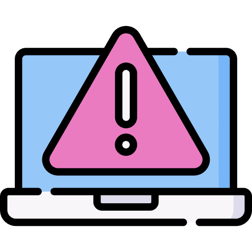 Error warning screen communications icon Error warning screen communications icon
