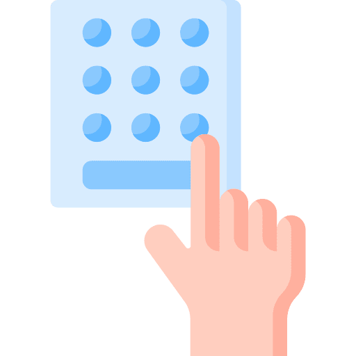 Dial pad hand telephone phone icon