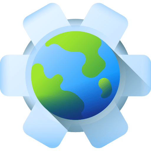 Earth world gear planet icon Earth world gear planet icon