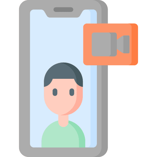Videocall cellphone user videocall icon Videocall cellphone user videocall icon