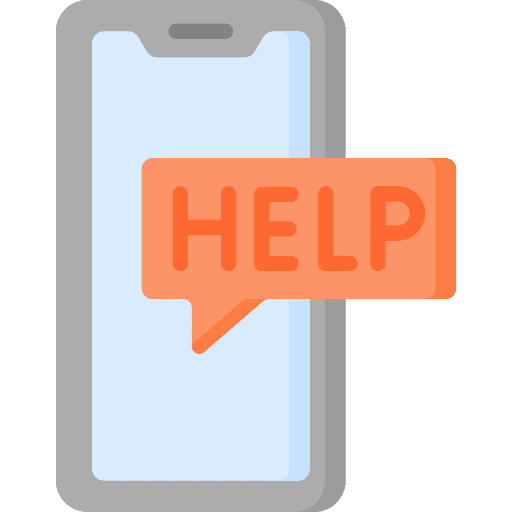 Help online communications smartphone icon Help online communications smartphone icon