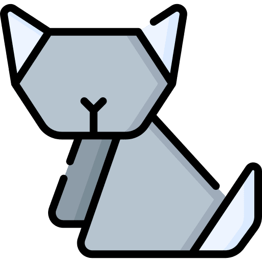 Cat animal paper craft icon