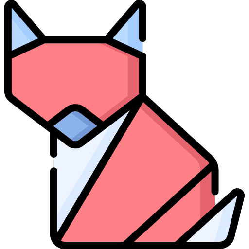 Fox fold origami fox icon