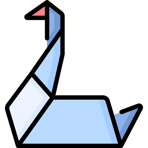 Swan art and design origami paper icon