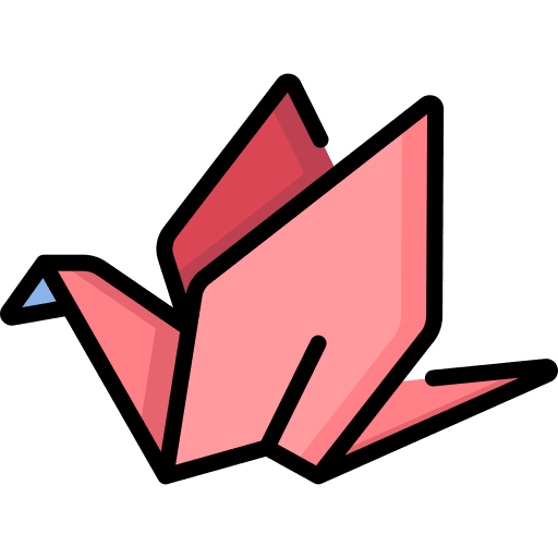 Bird art fold origami icon Bird art fold origami icon