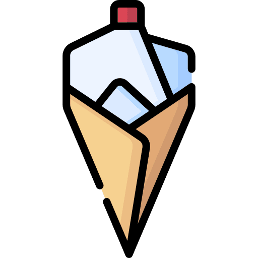 Ice cream craft fold cone icon Ice cream craft fold cone icon