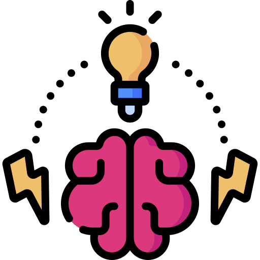 Brainstorming brain education light bulb icon Brainstorming brain education light bulb icon