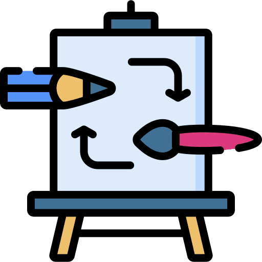 Mixed media pencil art paint brush icon