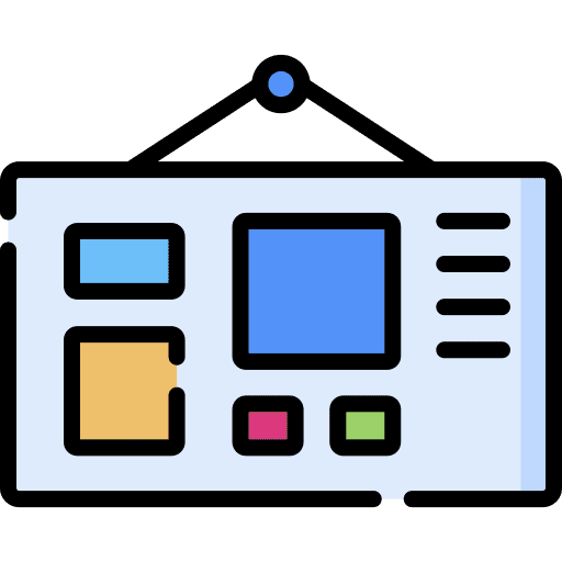 Moodboard graphic design hanging plan icon