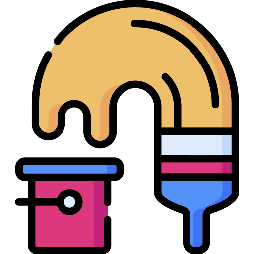 Paint bucket paint brush education art icon Paint bucket paint brush education art icon