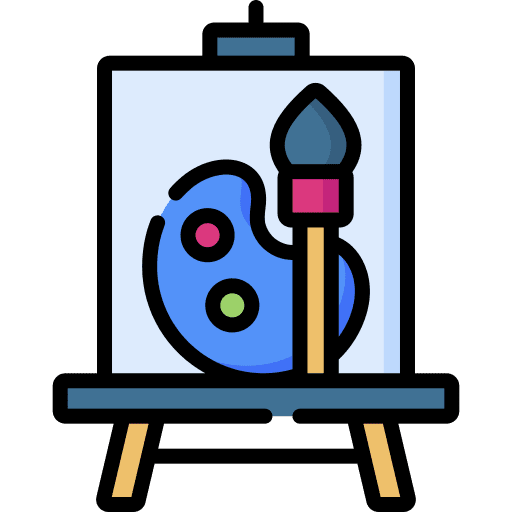 Canvas art and design easel painting icon Canvas art and design easel painting icon