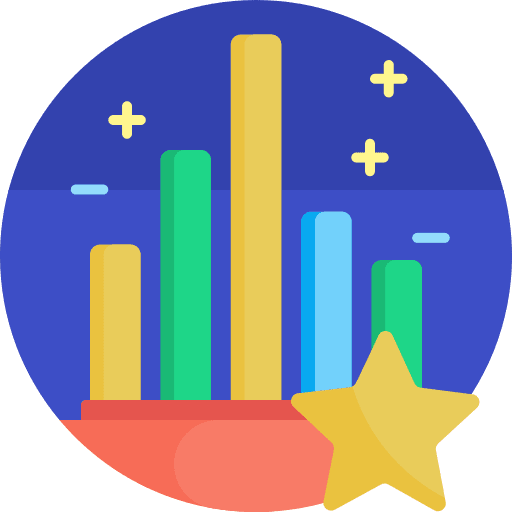 Bar chart rating star voting icon