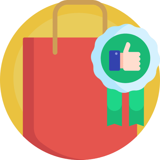 Shopping bag recommended thumbs up badge icon Shopping bag recommended thumbs up badge icon