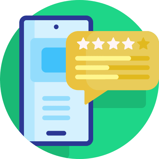 Smartphone review star customer satisfaction icon Smartphone review star customer satisfaction icon