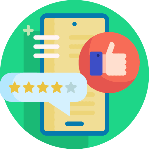 Review marketing smartphone comment icon Review marketing smartphone comment icon