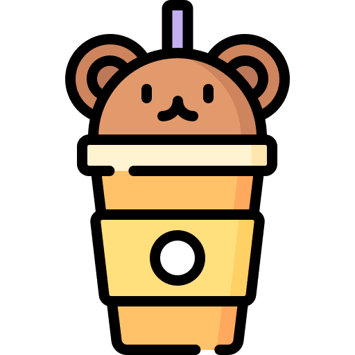 Bubble tea drink beverage bear icon