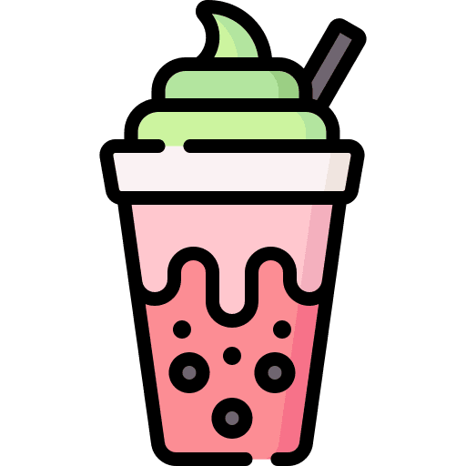 Bubble tea sweet straw plastic cup icon