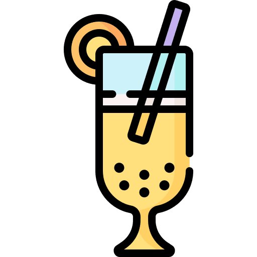 Tea straw tropical glass icon