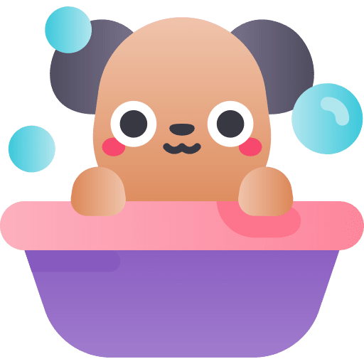 Dog bathtub bubbles bath icon Dog bathtub bubbles bath icon