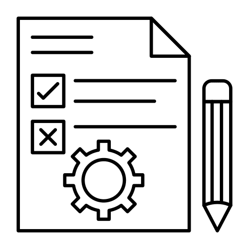 Document checklist task gear icon